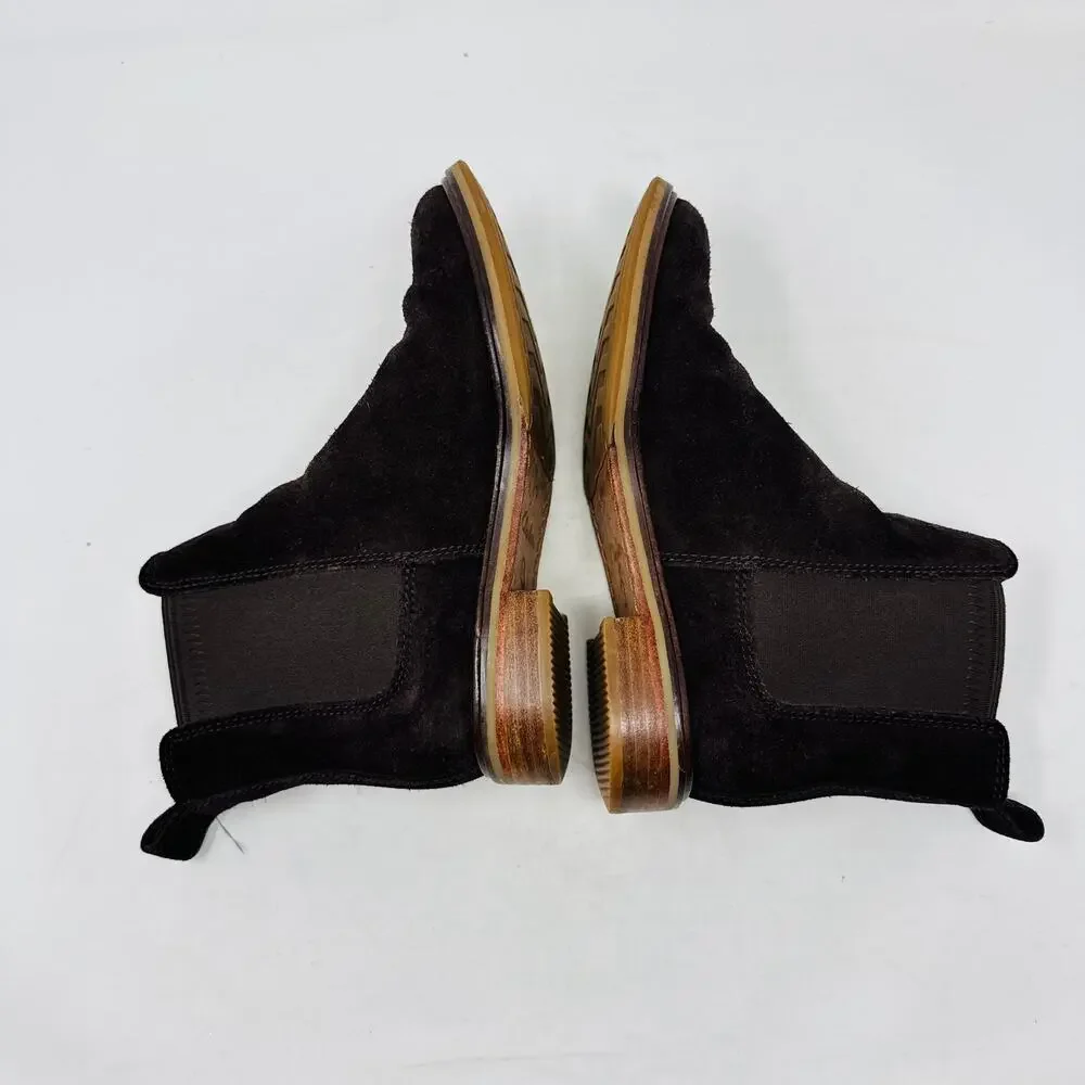 Clarks Clarkdale Arlo Chelsea Low Heel Ankle Boot Brown Suede Size‎ 5.5M